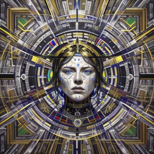 Photorealistic Portrait in Delaunay Style