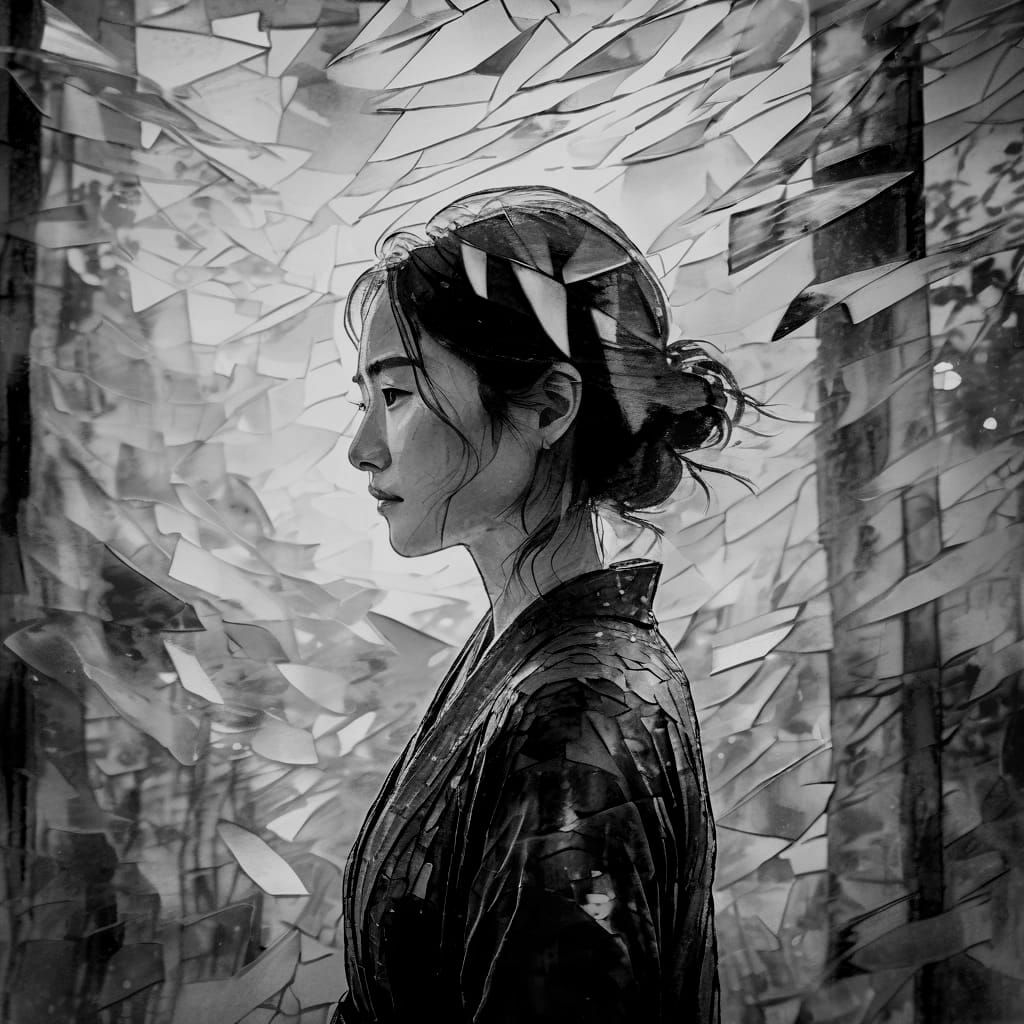 Glass Impressionism Meets Ukiyo-e Style