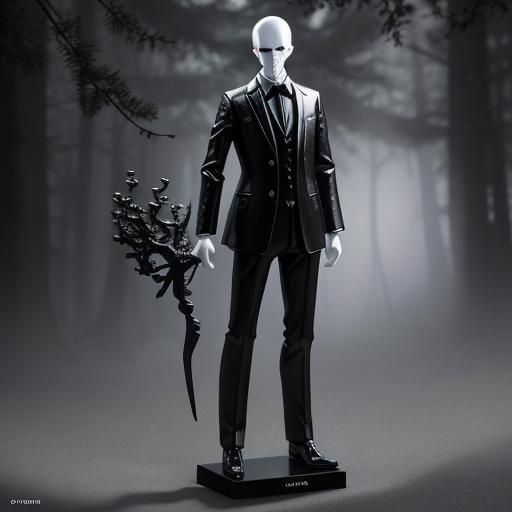 Slender Man Toy Action Figure in Forest