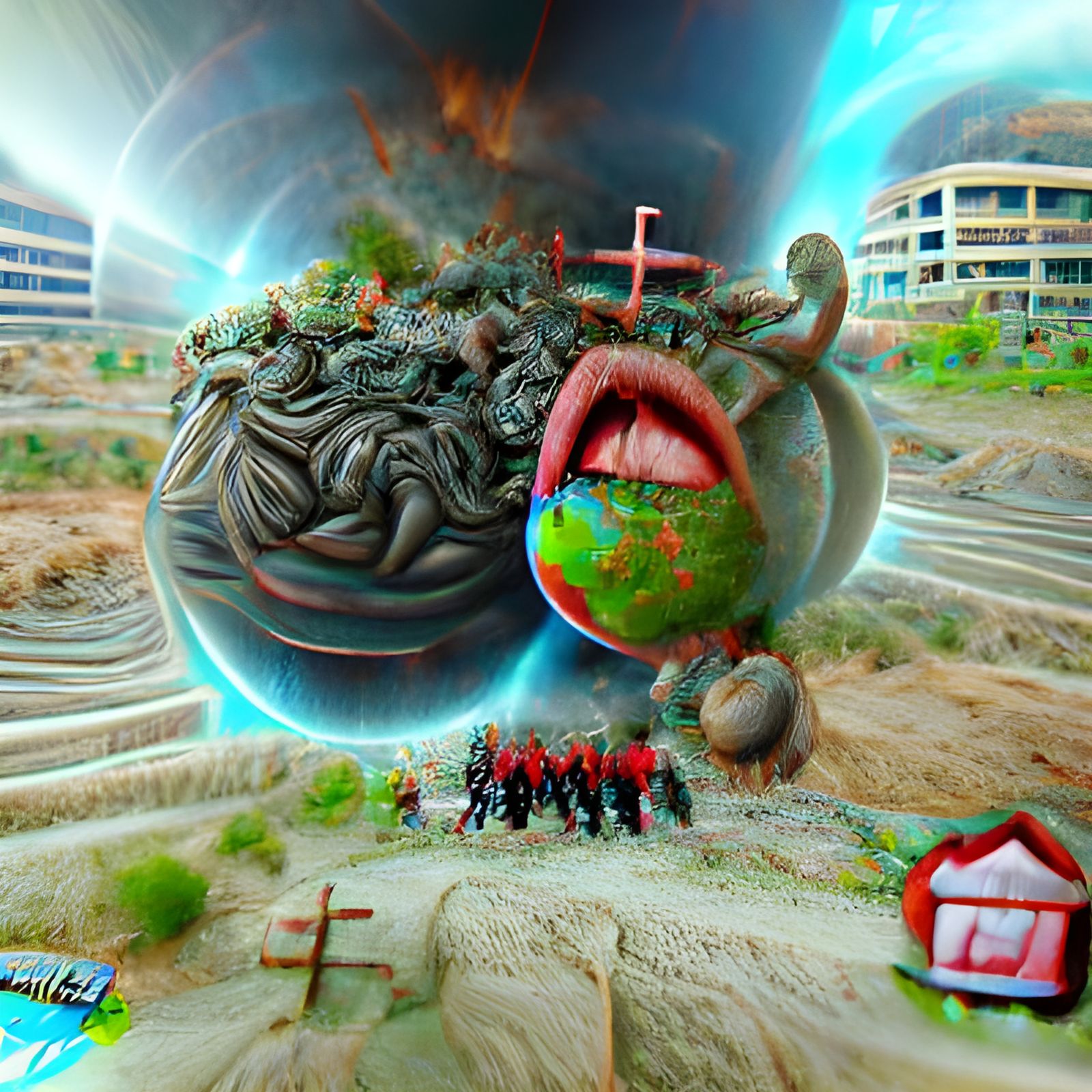 God's Planet Destroyed: Surreal 3D Render