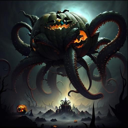 Horrifying Pumpkin-Azathoth Fusion: Eldritch Abomination