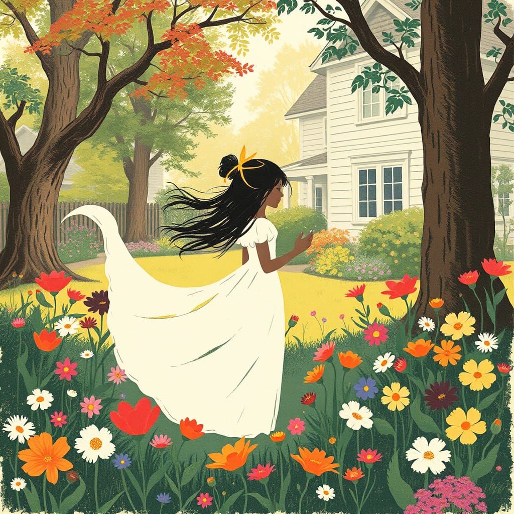 Whimsical Princess in Enchanted Garden