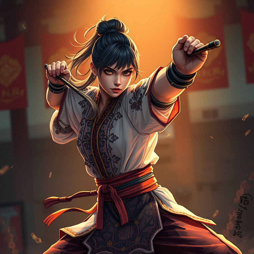 Slovakian Martial Artist in Fighting Tournament, Anime Style