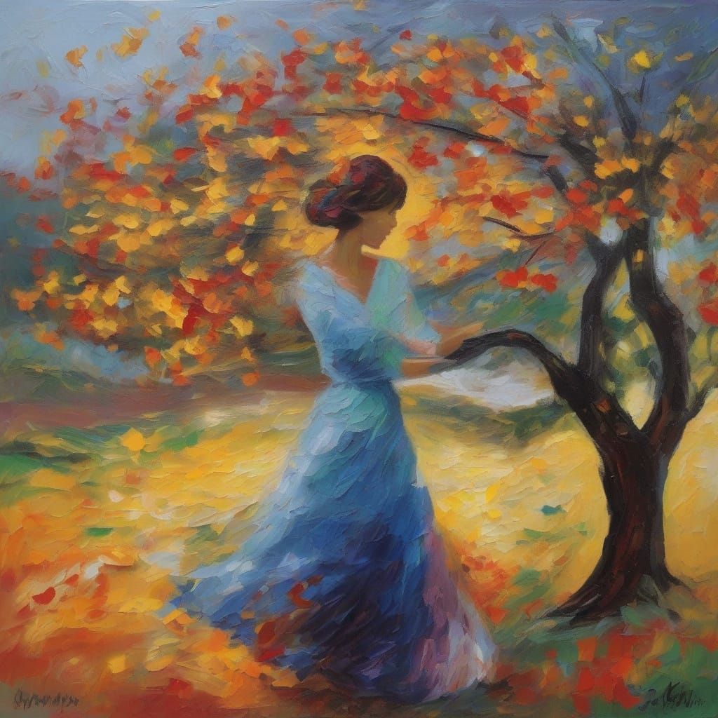 Love in Vibrant Neo-Expressionist Oil Painting