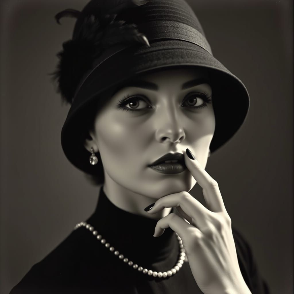 Elegant Woman in 1920s Fashion Photography Style