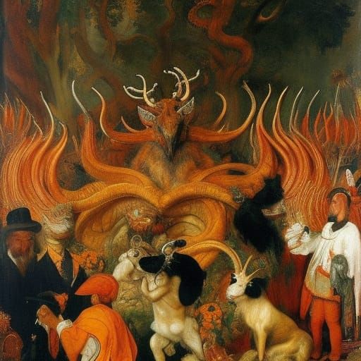 Fantastic Horned Creature Teaching Morality