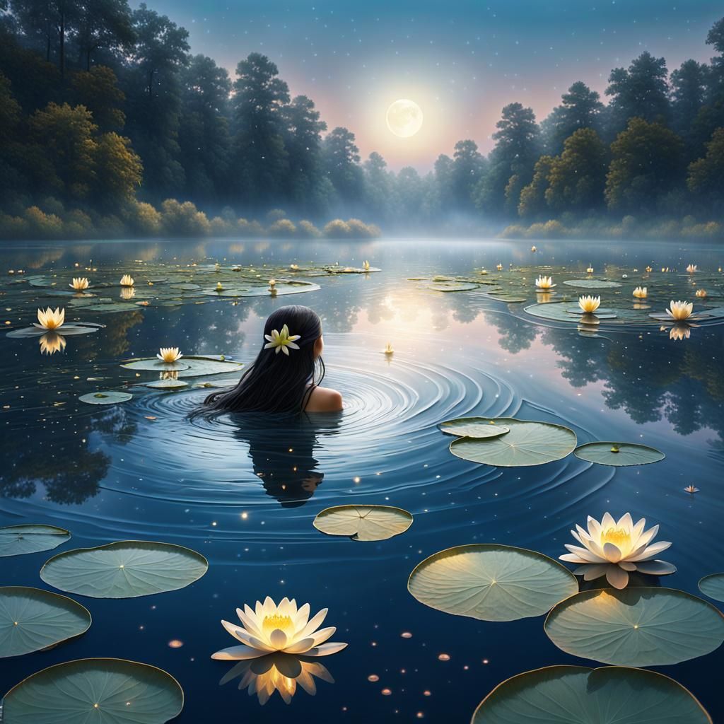 Ethereal Astral Traveler in Dreamy Moonlight