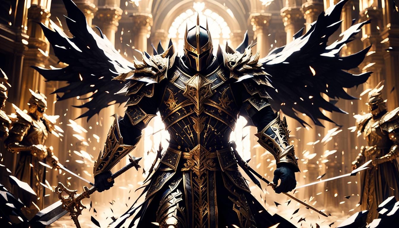 Phantom Knight Battles in Lightning Storm