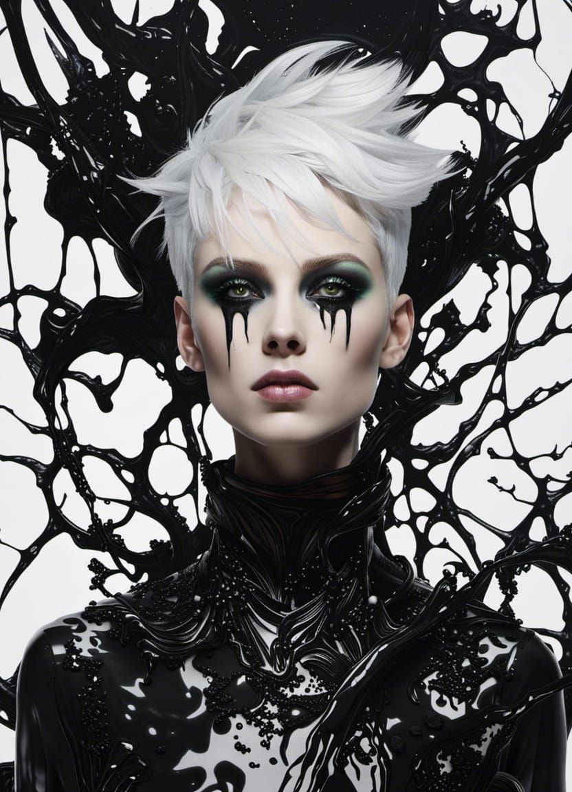 Toxic Androgynous Figure in Macabre Digital Art