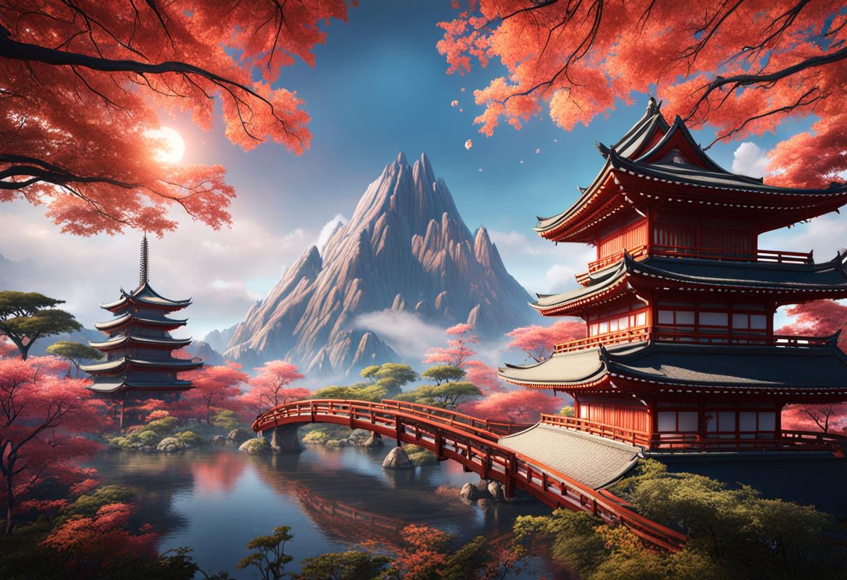 Japanese Nature Fantasy Concept Art in Deep Color