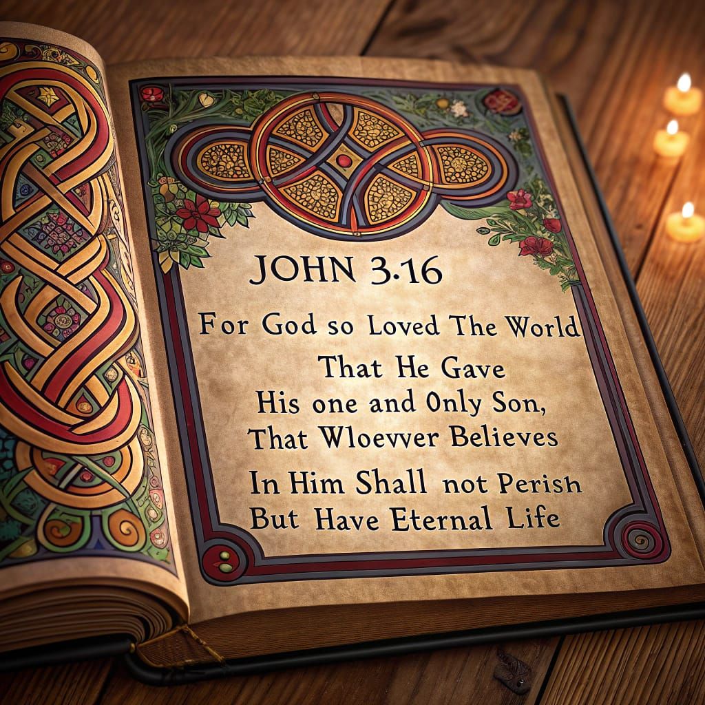 Medieval Illuminated Manuscript in the Style of the Book of ...