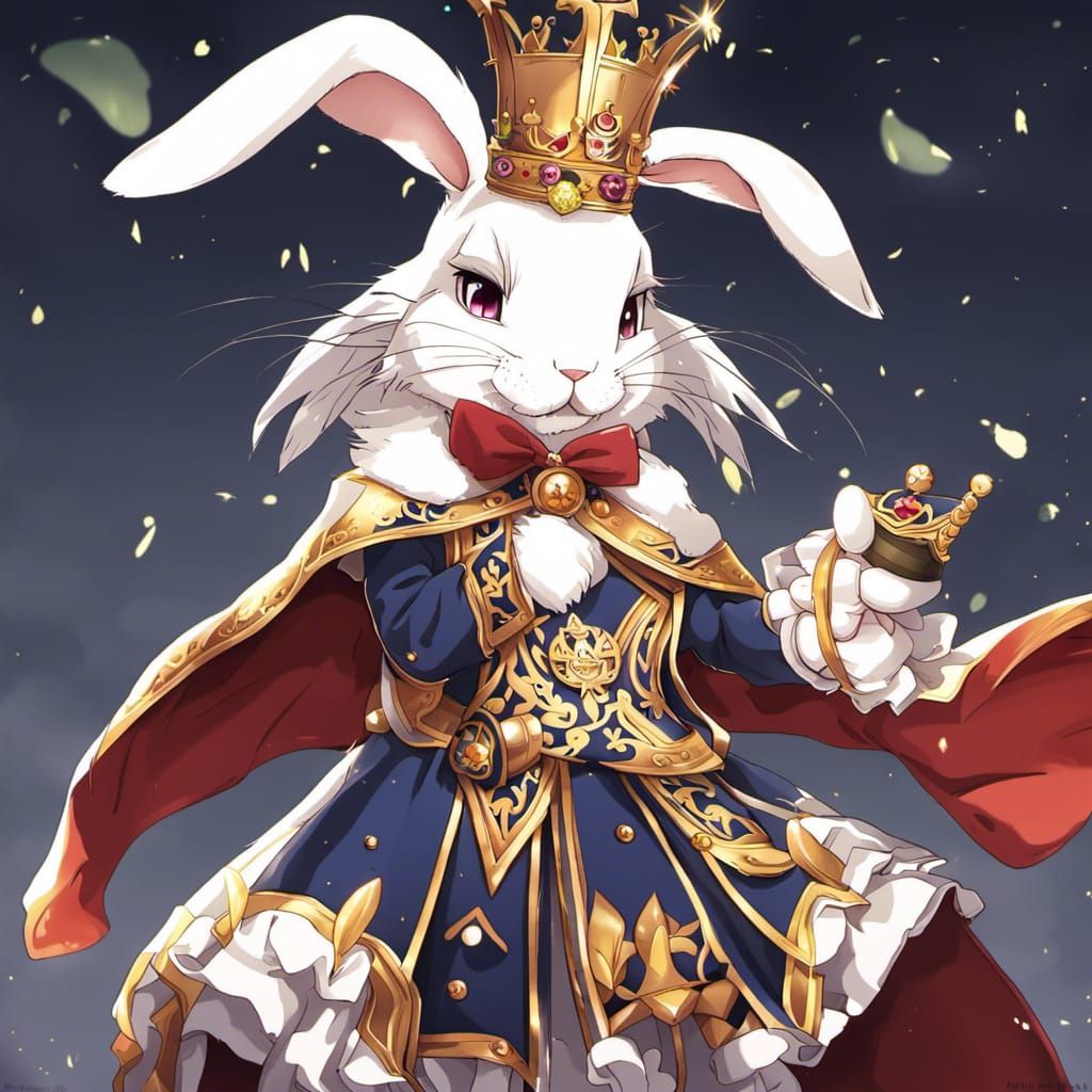 Rabbit King in Anime Style