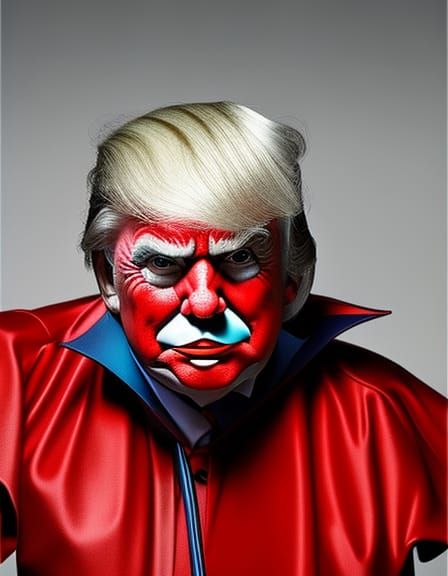Hyperrealistic Portrait: Donald Trump as Clown