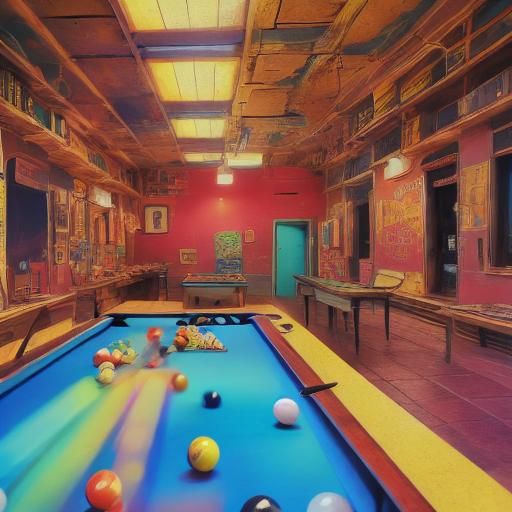 Colorful Pool Rooms in a Lively Atmosphere