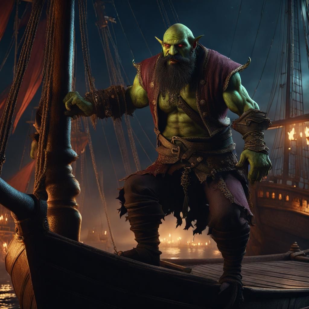 Bearded Orc Twerking on Spanish Galleon