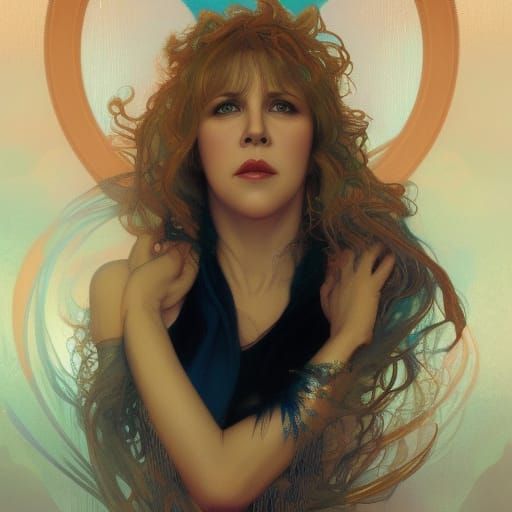 Stevie Nicks Portrait in Art Nouveau Style
