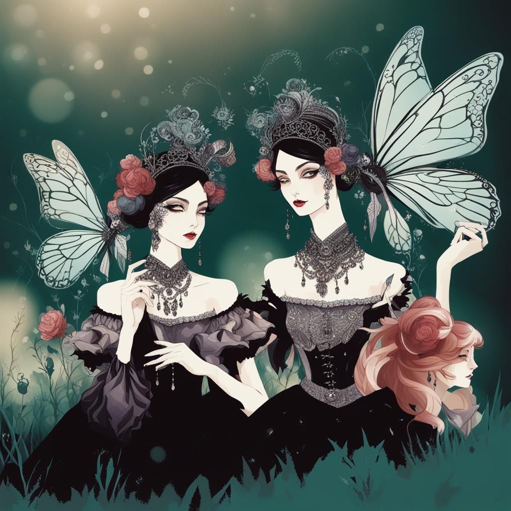 Gothic Fairies on a Finger