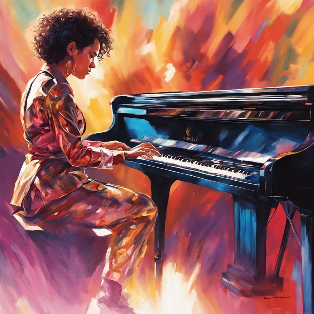 Musicians on Stage in Splash Art Style