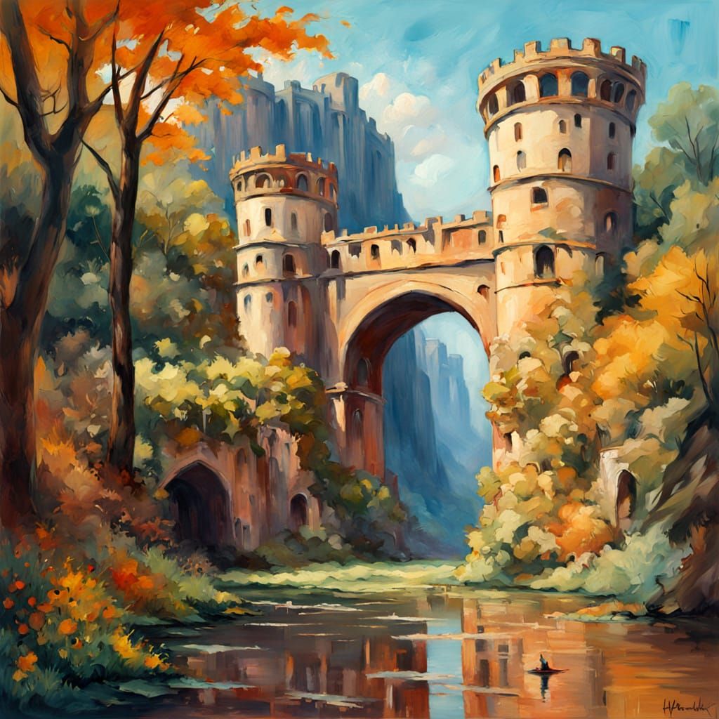 Underground Troll City in Gouache and Watercolor Style