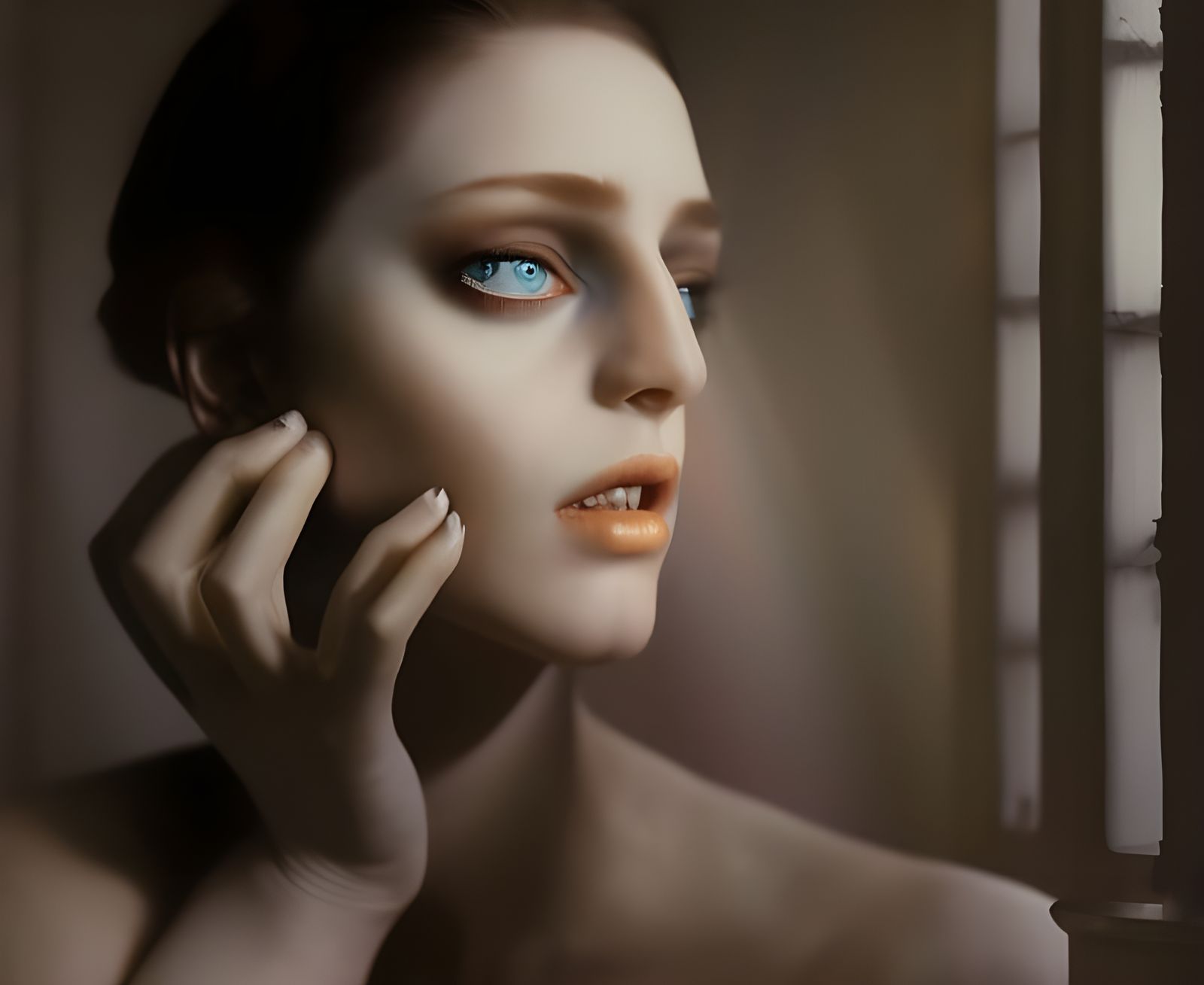 Renaissance Woman in Dreamy Sunset Light: Hyperrealistic Por...