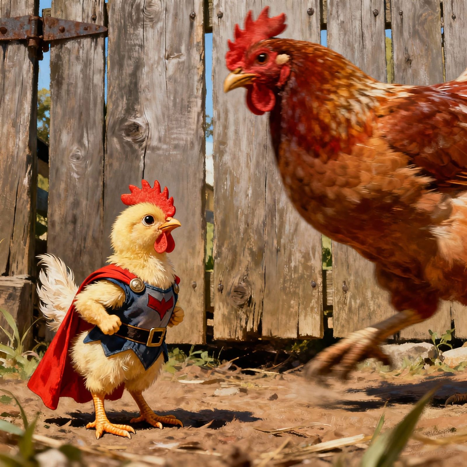 A little Chick Posing as A Rooster
