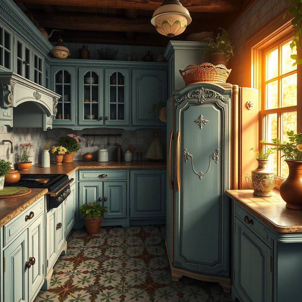 Victorian Cottage Kitchen with Antique Details