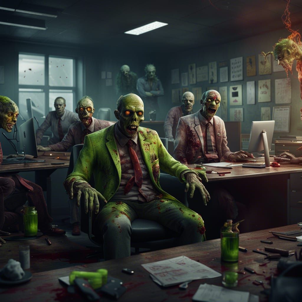 Toxic Zombie Office Environment Concept Art