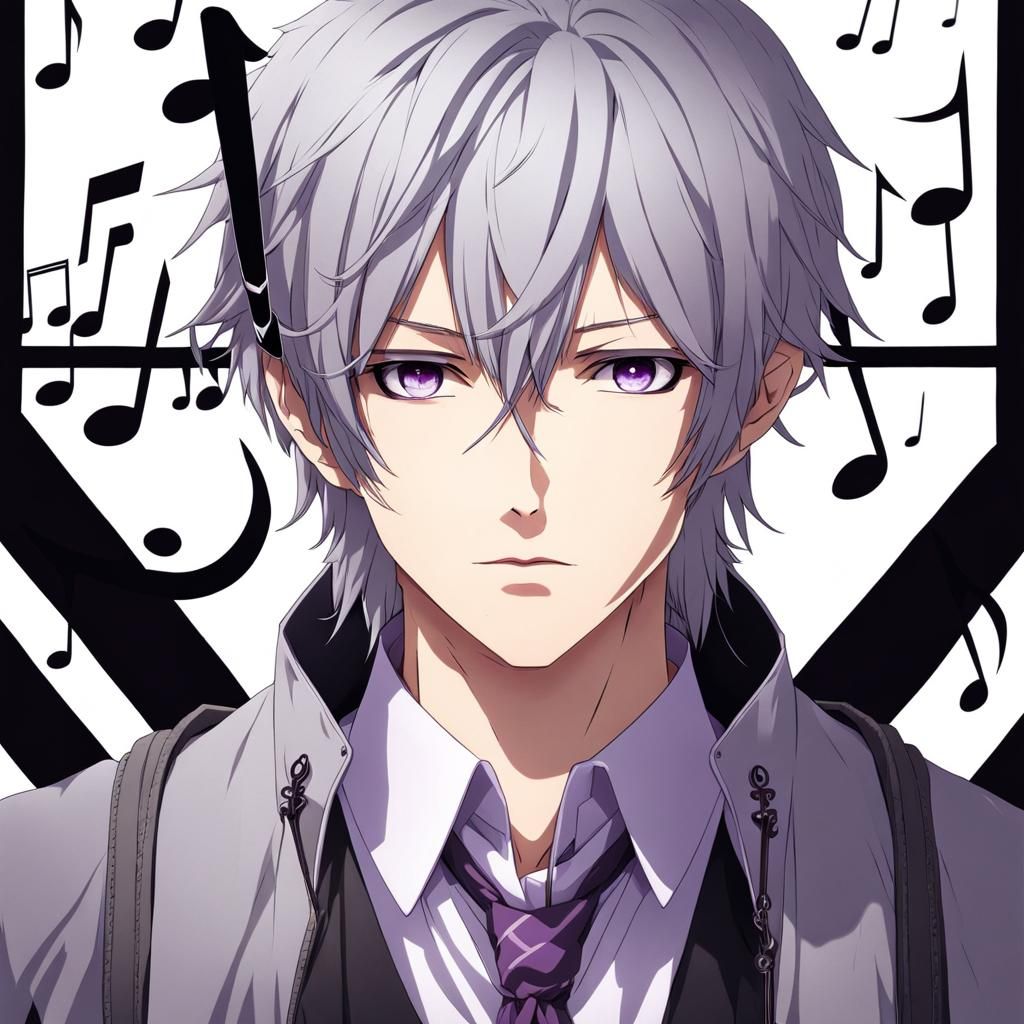 Anime Style Japanese Boy with Music Note