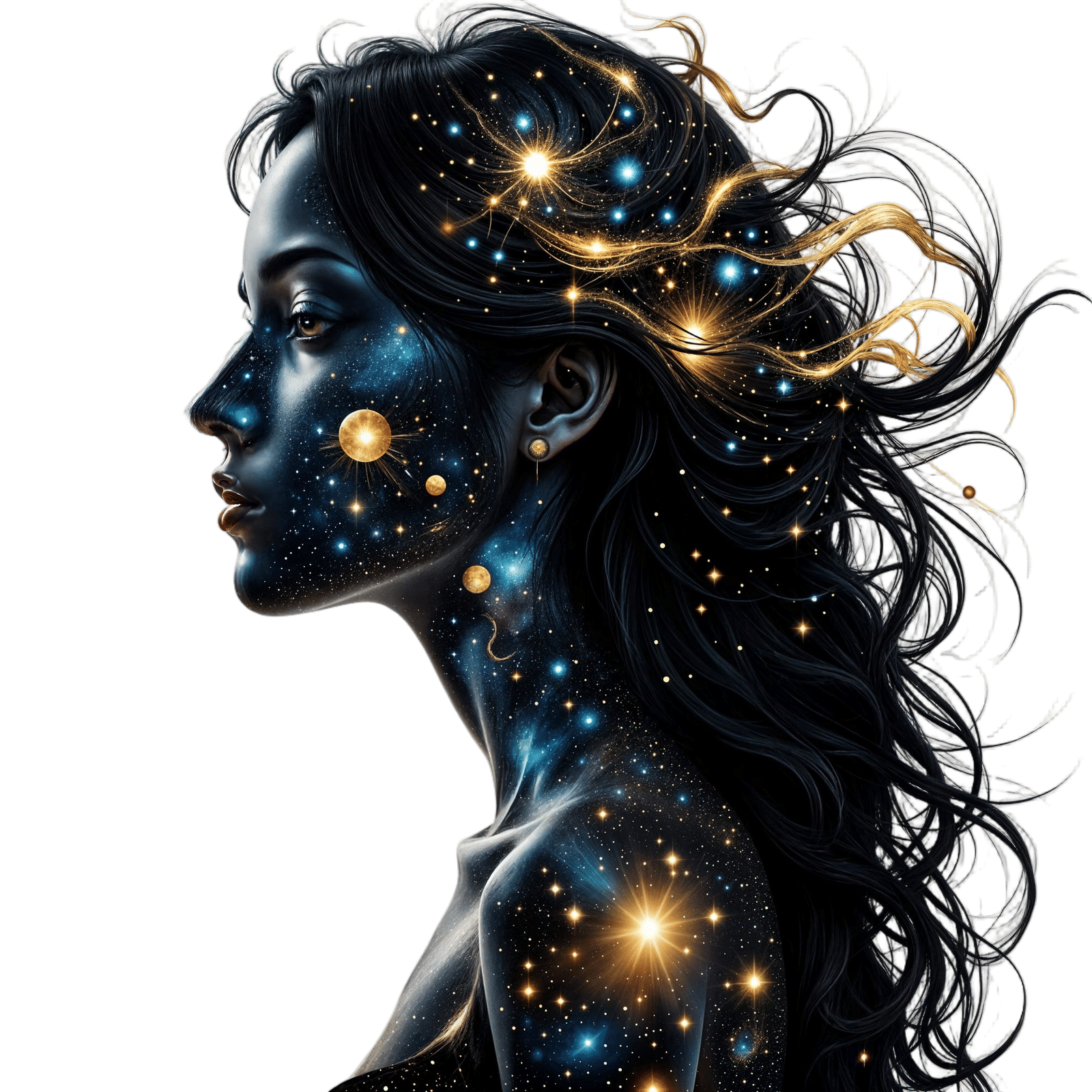 Ethereal Woman in Celestial Haze