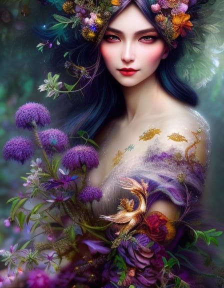 Enchanting Herbal Witch in Fairy Woods