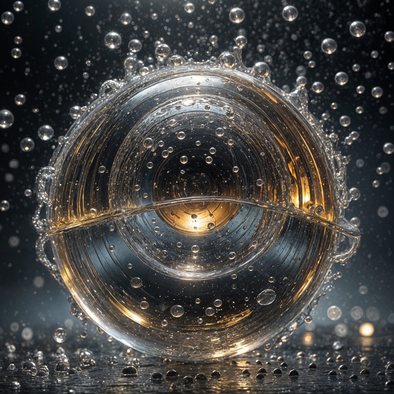 Glass Orb with Water: Cinematic Digital Art