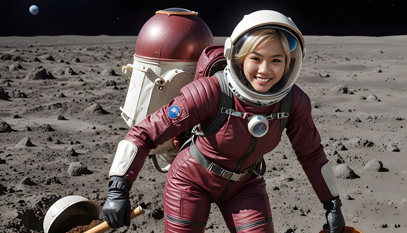 Cambodian Astronaut Collects Lunar Soil Samples