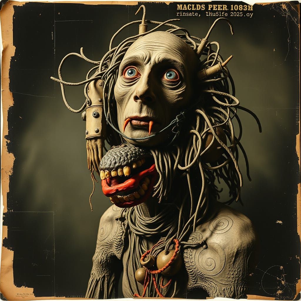 Gritty Grotesque Collage with Eerie Lights