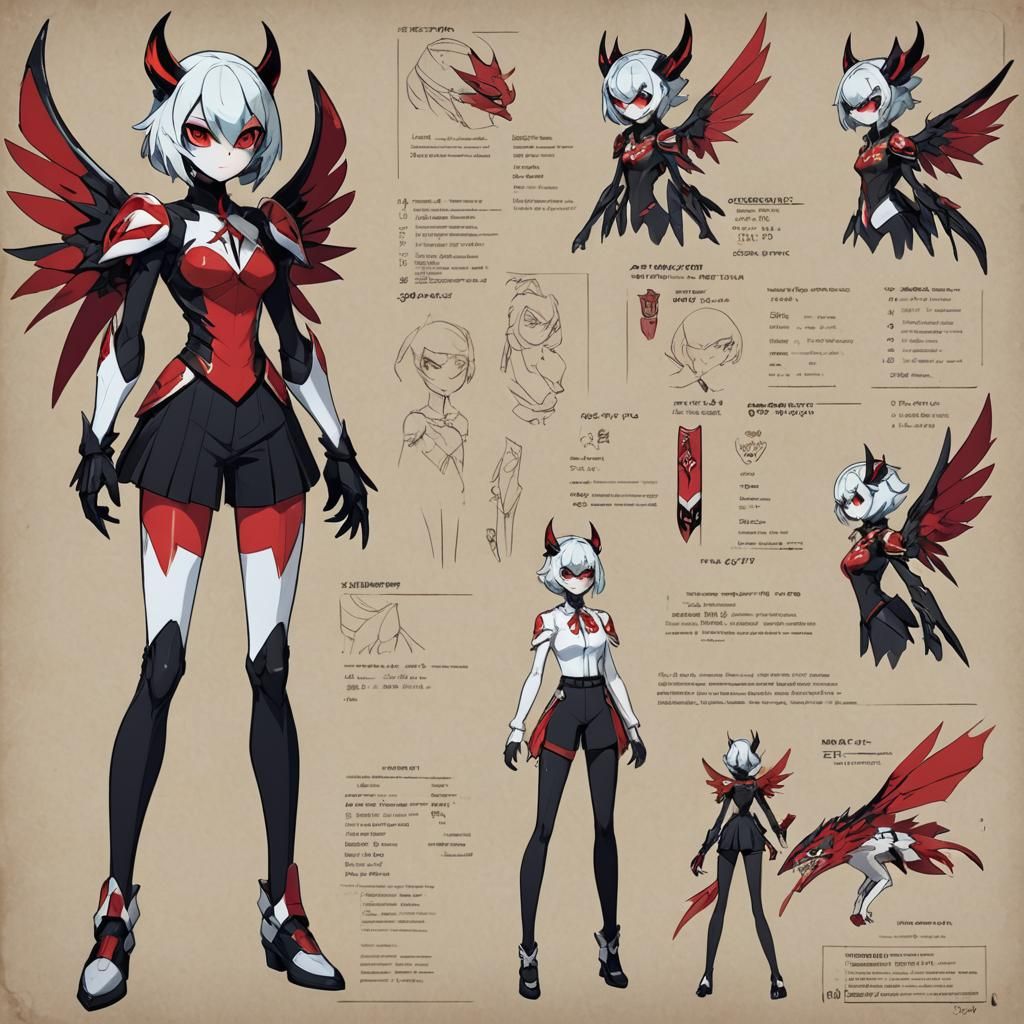 Hazbin Hotel OC Character Sheet in Anime Style