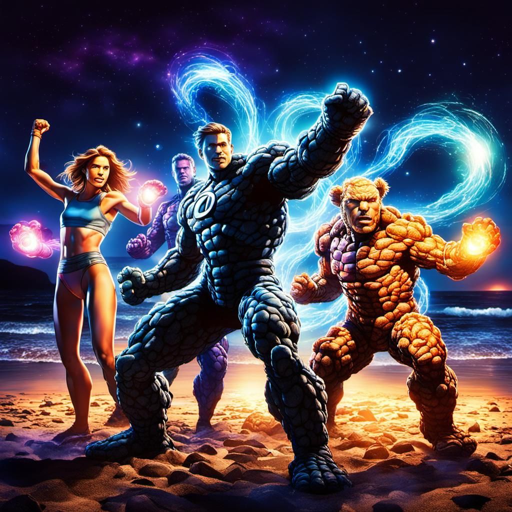 Fantastic Four Rave Party on a Beach