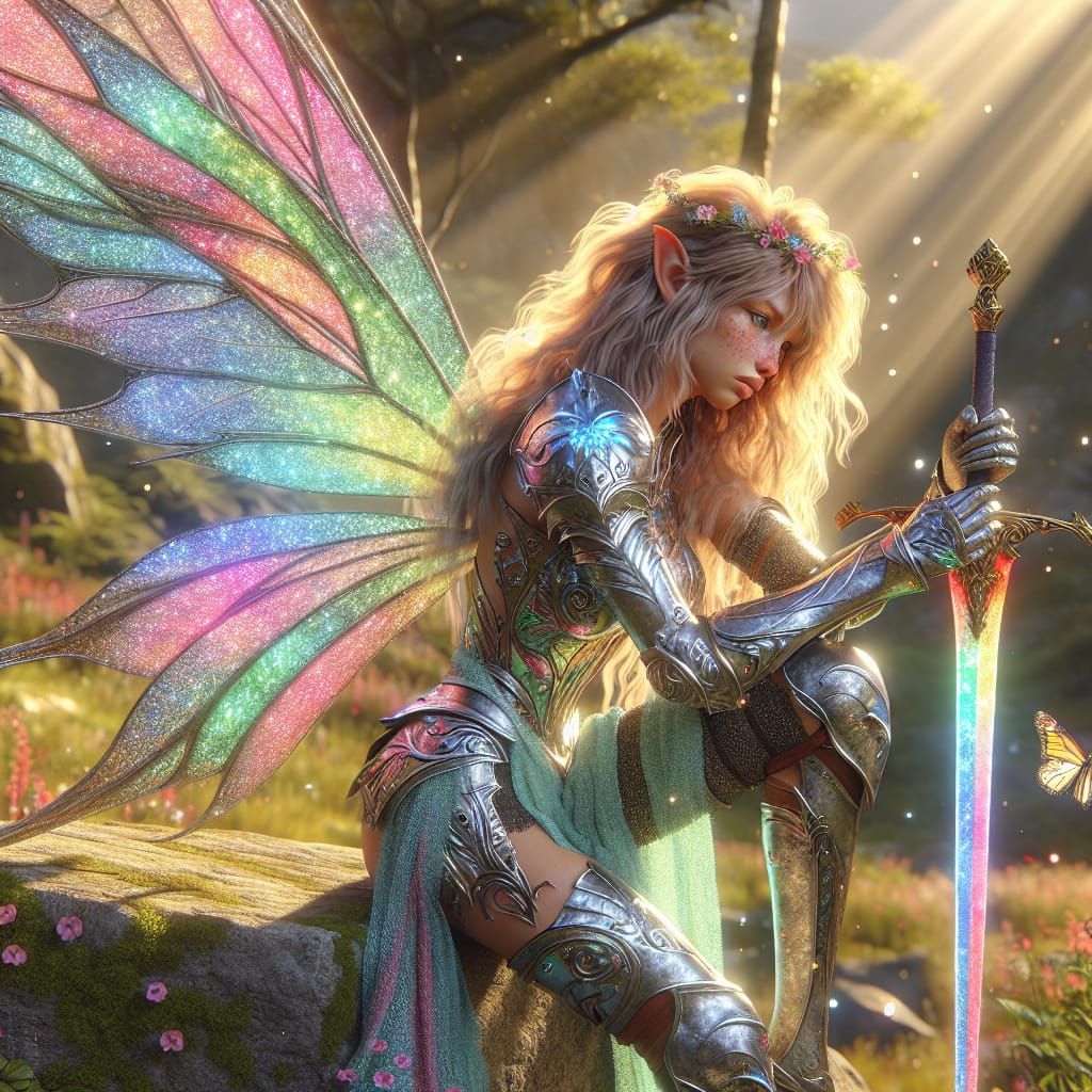 Tired Fairy Paladin in Vibrant Armor