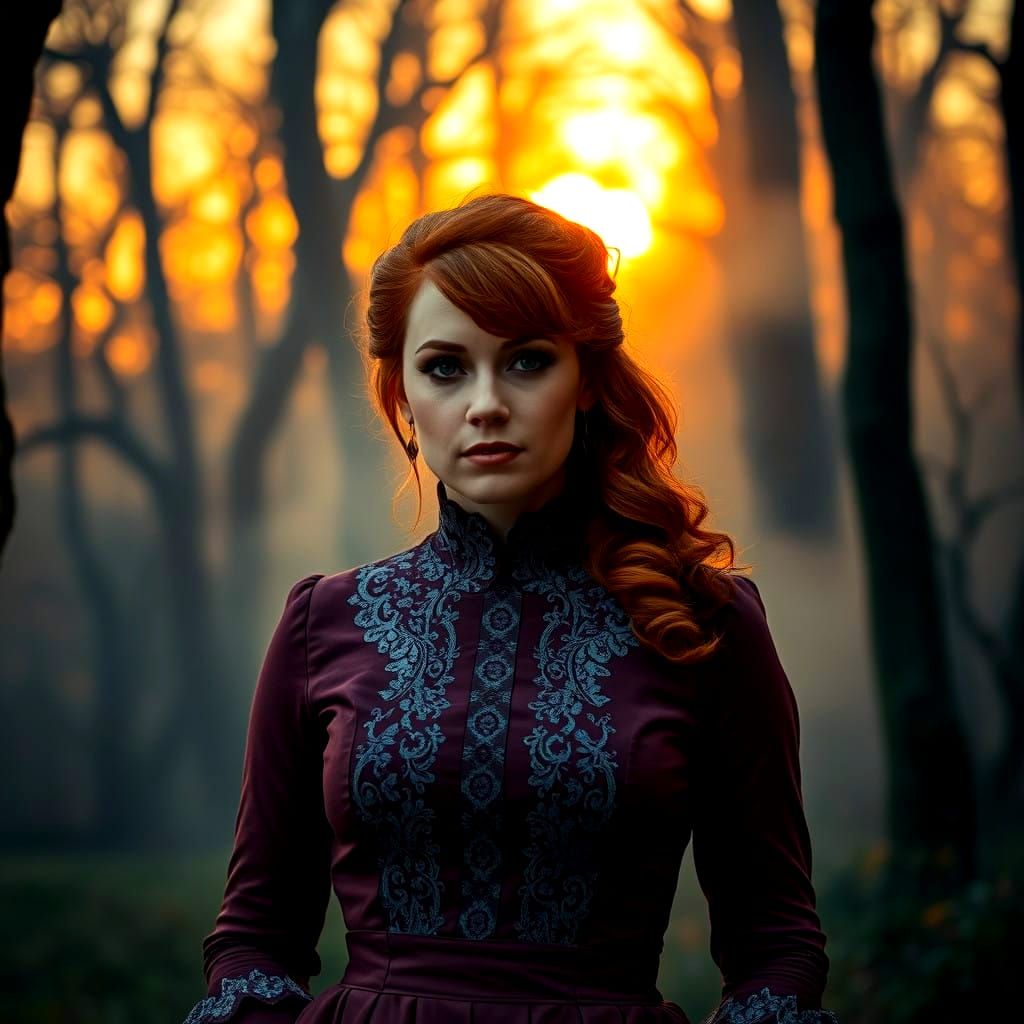 Ethereal Celestial Beauty in a Dying Woodland