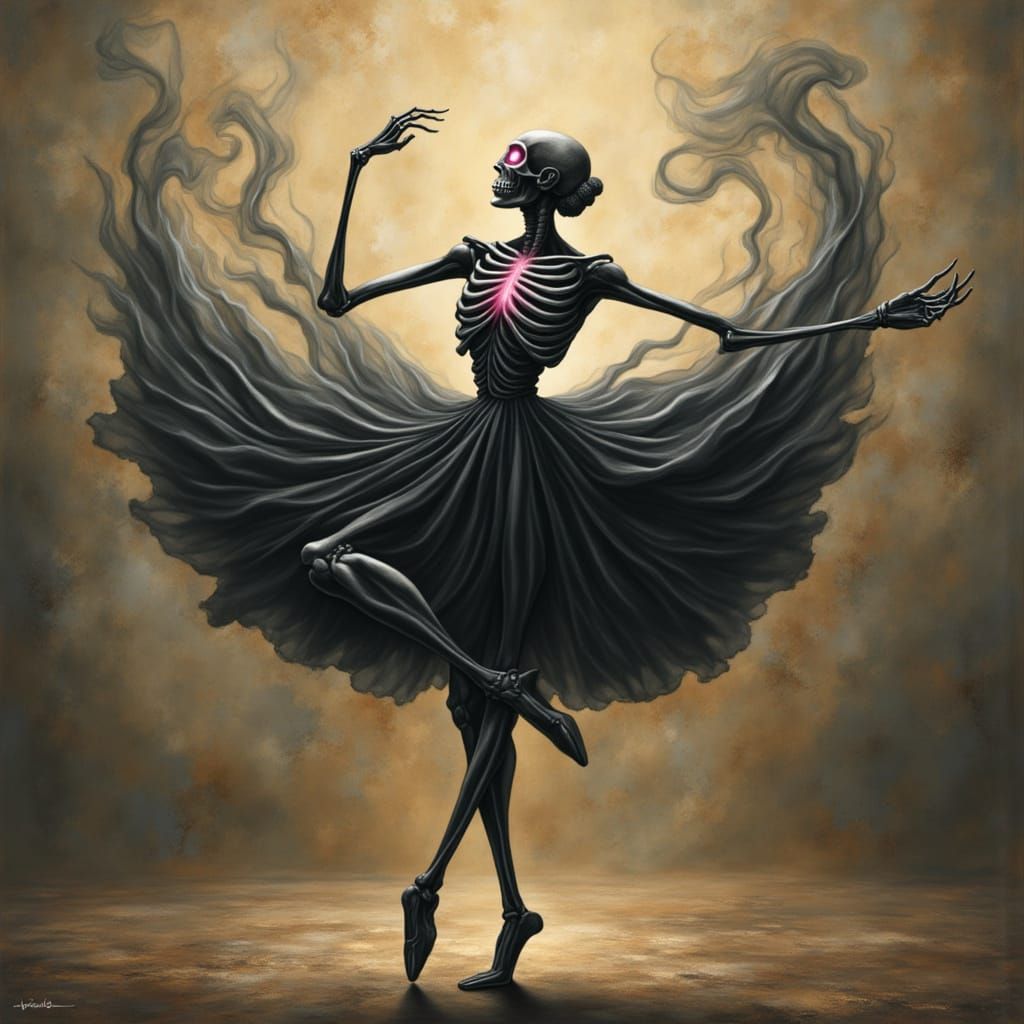 Ethereal Skeleton Ballerina's Smokey Dance of 'Boo!'