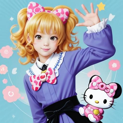 Hello Kitty in Anime Disney Style