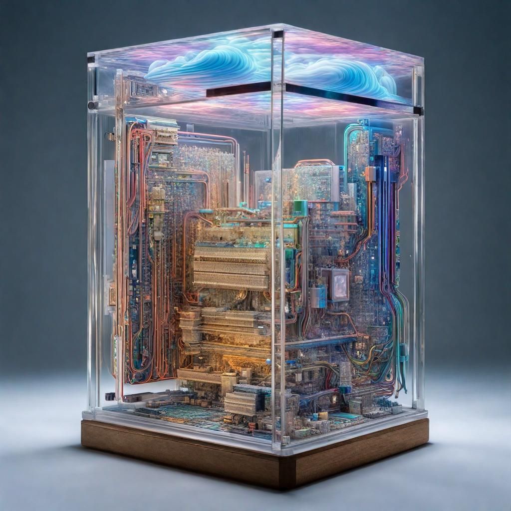 Epic detailed printed circuit boards in a glass case