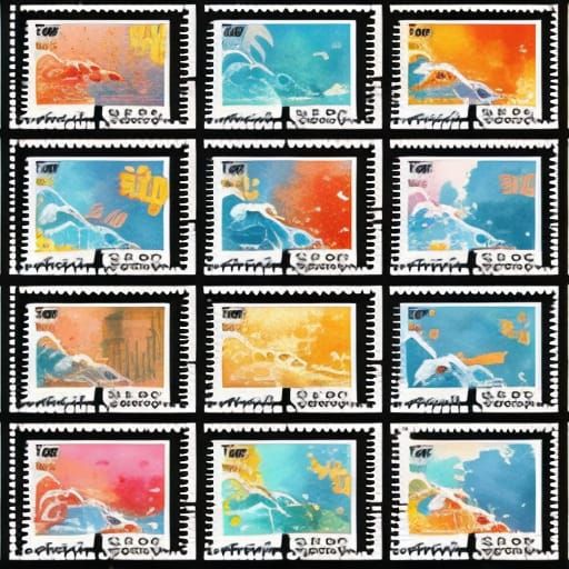Postage Stamps That Are Watercolor Themed