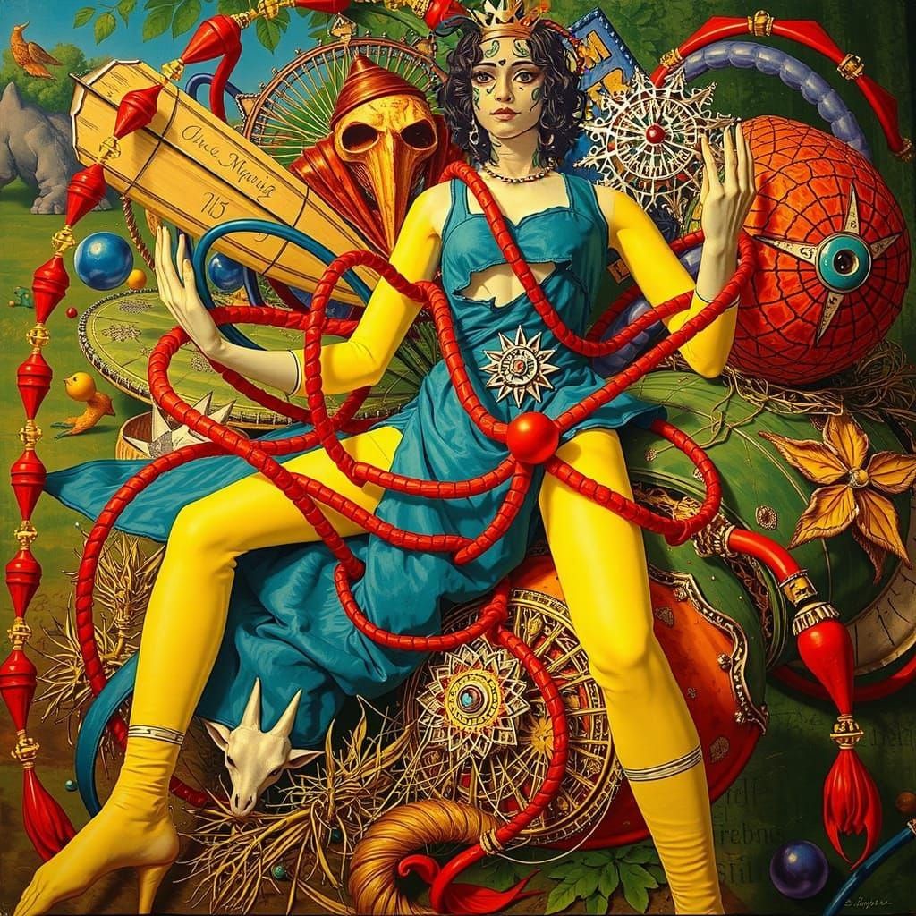 Vibrant Hyperrealistic Geometric Artwork in Bold Colors