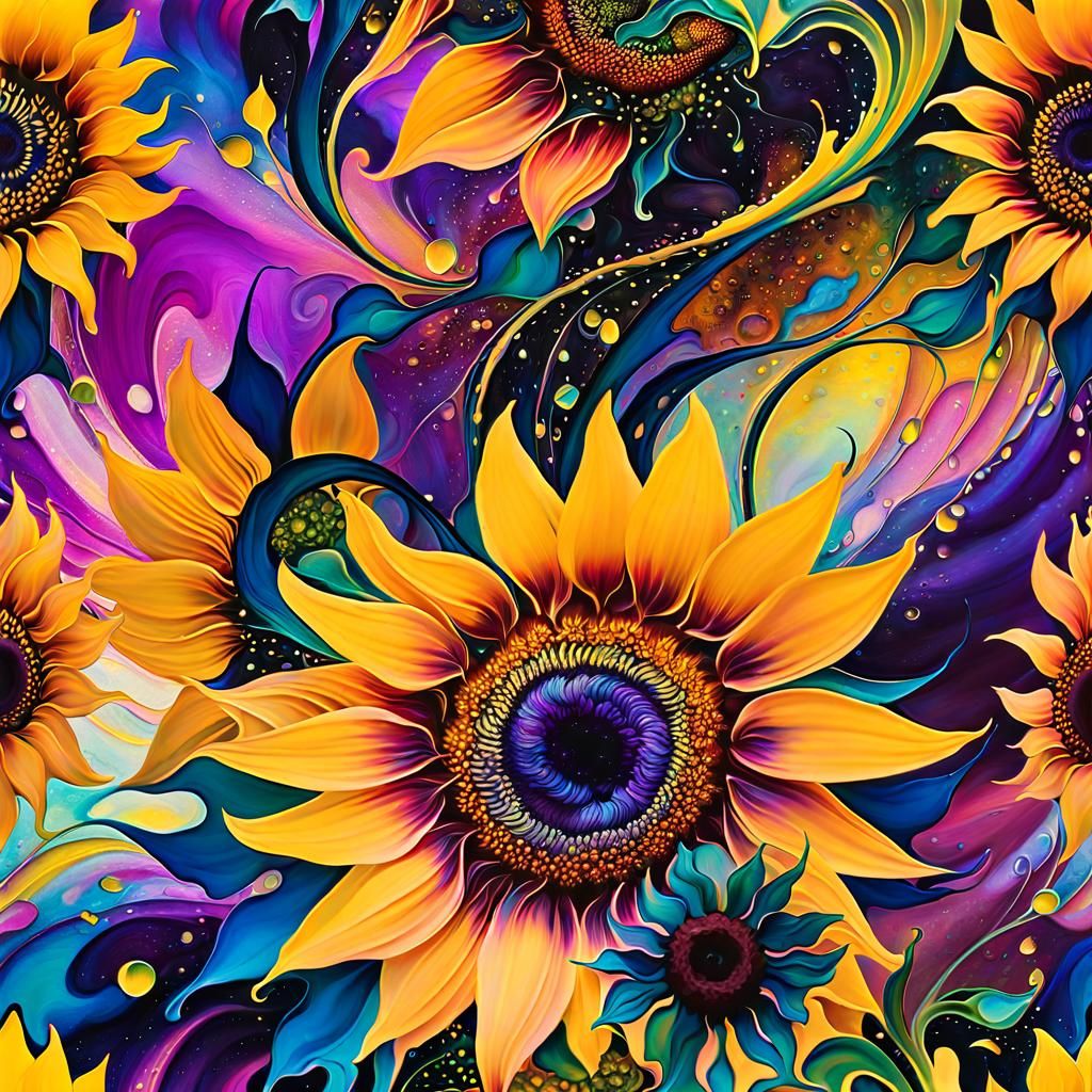 Swirling Spring Garden in Abstract Expressionist Style