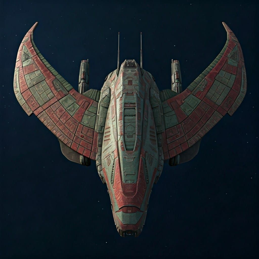 Sleek 25th Century Klingon Bird-of-Prey with Disruptor Canno...
