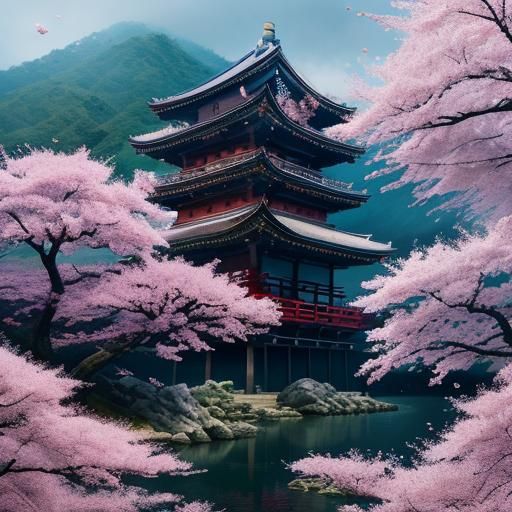 Cherry Blossom Dragon: A Hyper-Detailed Masterpiece