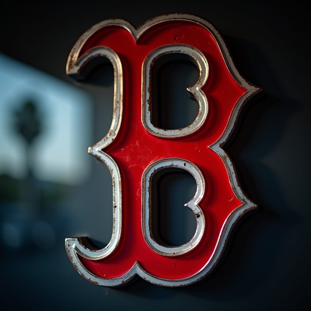 Boston Red Sox Logo Portrait in Dramatic Style