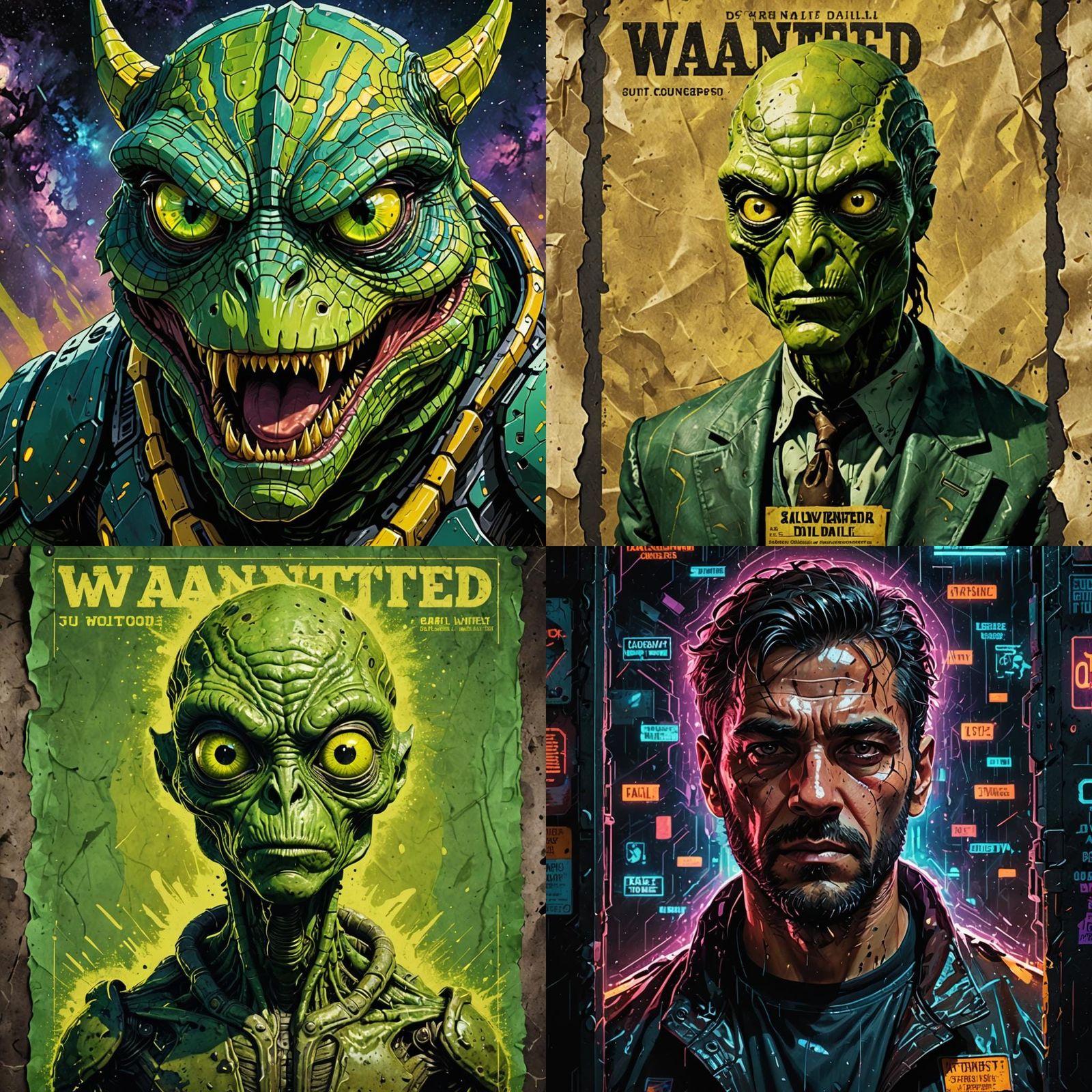 Poster of the most wanted criminal in the galaxy. “Its eyes ...