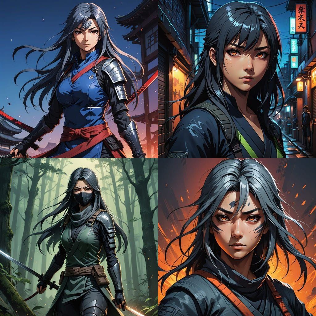 Ninja Warrior in Cinematic Anime Style