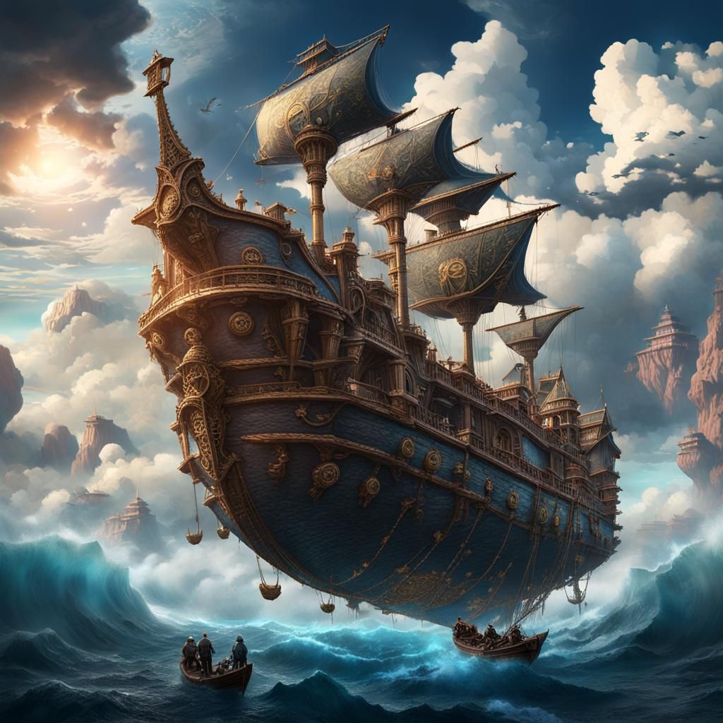 Fantastical Raft Sails Through the Sky