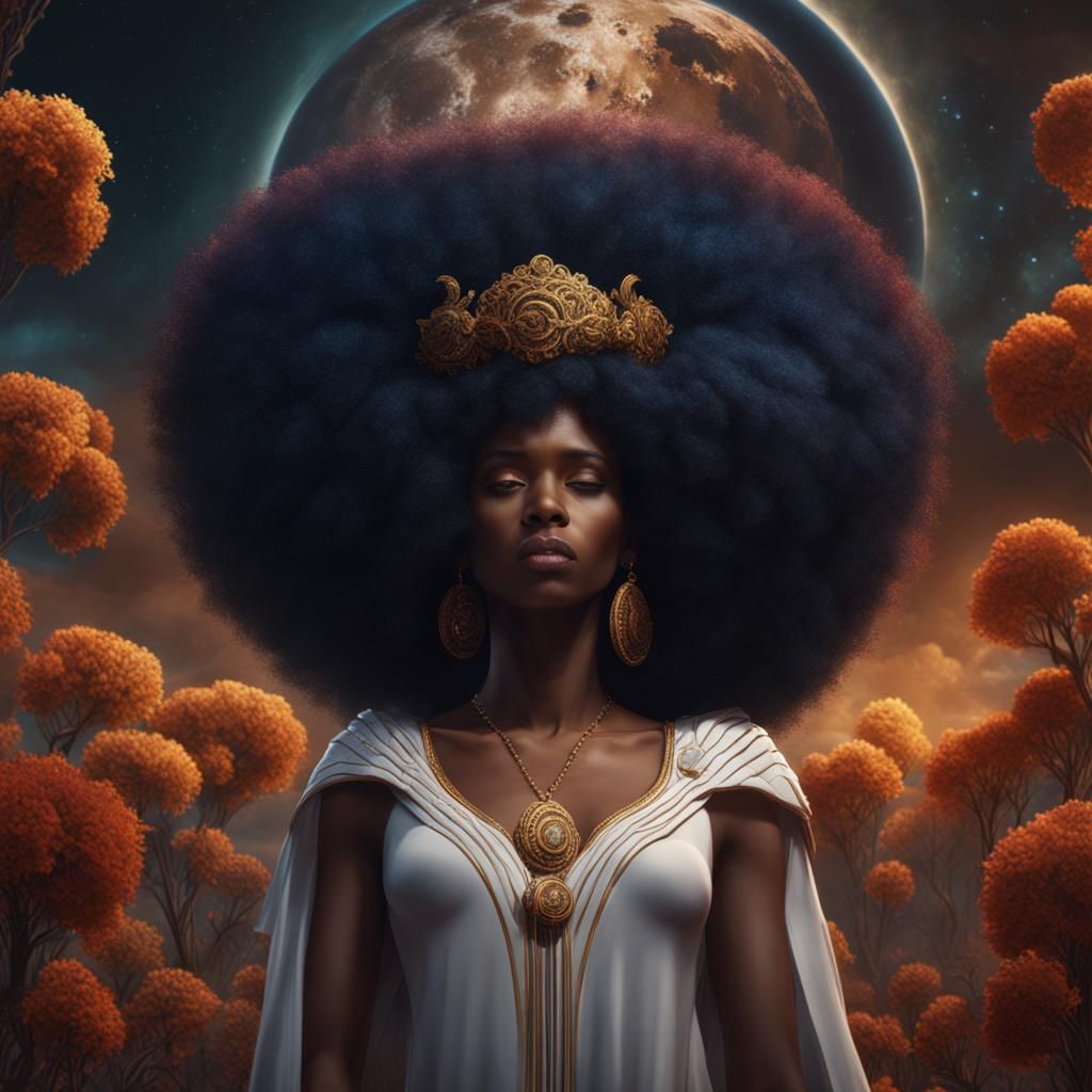 Grieving Woman with Mother in Heaven, Digital Art